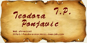 Teodora Ponjavić vizit kartica